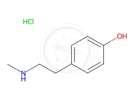Chemical structure of 4-[2-(Methylamino)ethyl]phenol hydrochloride