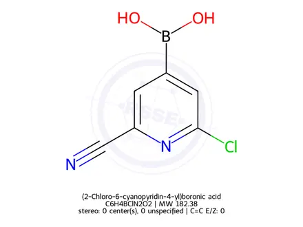 Chemical structure of (2-Chloro-6-cyanopyridin-4-yl)boronic acid