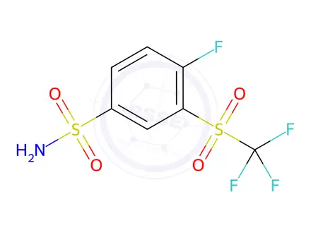 Chemical structure of 4-Fluoro-3-[(trifluoromethyl)sulfonyl]benzenesulfonamide