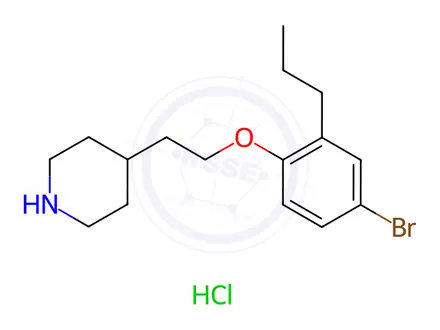 Chemical structure of 4-[2-(4-Bromo-2-propylphenoxy)ethyl]piperidine hydrochloride