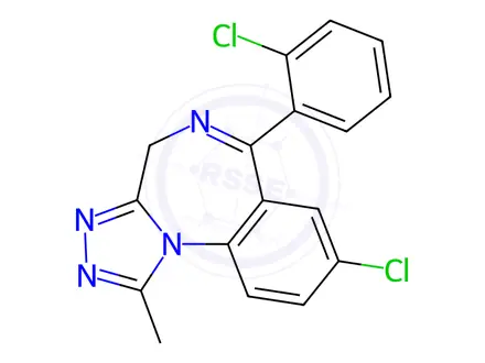 Chemical structure of Triazolam 1 mg/ml in methanol