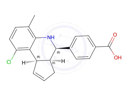 Chemical structure of 4-((3AS,4R,9bR)-9-chloro-6-methyl-3a,4,5,9b-tetrahydro-3H-cyclopenta[c]quinolin-4-yl)benzoic acid