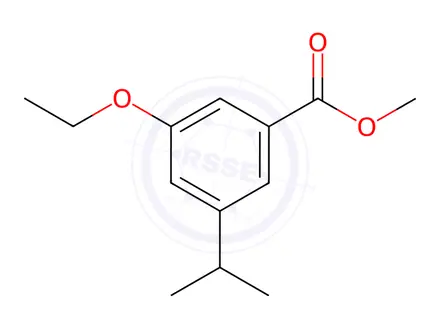 Chemical structure of Benzoic acid, 3-ethoxy-5-(1-methylethyl)-, methyl ester
