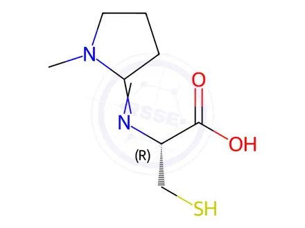 Chemical structure of N-(1-Methyl-2-Pyrrolidinylidene)-L-Cysteine