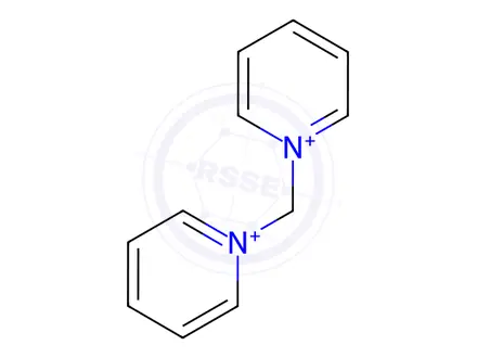 Chemical structure of 1,1-Methylenedipyridinium diiodide