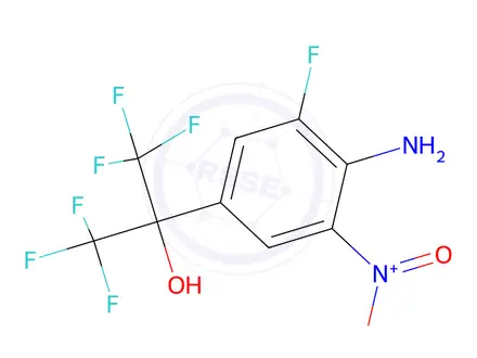 Chemical structure of 2-(4-Amino-3-fluoro-5-nitrophenyl)-1,1,1,3,3,3-hexafluoropropan-2-ol
