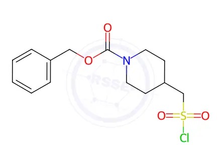 Chemical structure of 4-[(Chlorosulfonyl)methyl]-1-piperidinecarboxylic Acid Phenylmethyl Ester