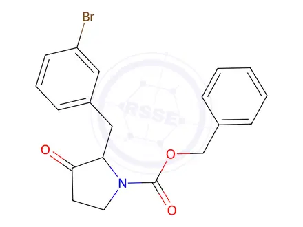 Chemical structure of Benzyl 2-[(3-bromophenyl)methyl]-3-oxopyrrolidine-1-carboxylate