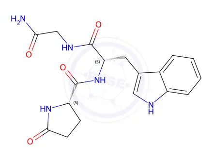 Chemical structure of Pyr-Trp-Gly-NH2