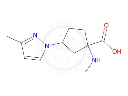 Chemical structure of 3-(3-Methyl-1h-pyrazol-1-yl)-1-(methylamino)cyclopentane-1-carboxylic acid