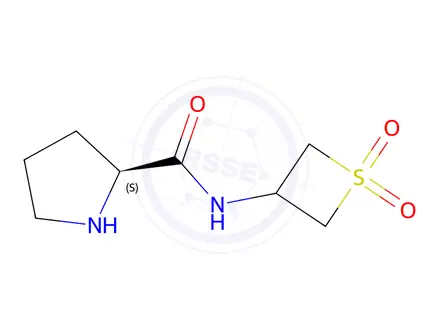Chemical structure of (S)-N-(1,1-dioxidothietan-3-yl)pyrrolidine-2-carboxamide