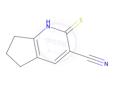 Chemical structure of 2-thioxo-2,5,6,7-tetrahydro-1{h}-cyclopenta[{b}]pyridine-3-carbonitrile