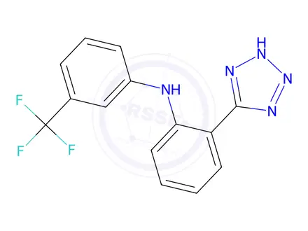 Chemical structure of 5-[2-[3-(Trifluoromethyl)anilino]phenyl]-1H-tetrazole