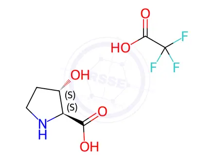 Chemical structure of (2S,3S)-3-hydroxypyrrolidine-2-carboxylic acid compound with 2,2,2-trifluoroacetic acid (1:1)