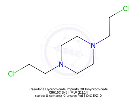 Chemical structure of 1,4-bis(2-chloroethyl)piperazine
