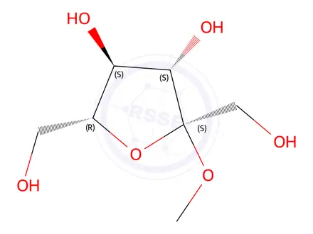 Chemical structure of .alpha.-D-Fructofuranoside, methyl