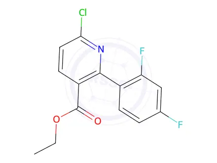 Chemical structure of Ethyl 6-chloro-2-(2,4-difluorophenyl)pyridine-3-carboxylate