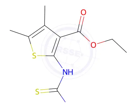 Chemical structure of ethyl 2-[(aminocarbonothioyl)amino]-4,5-dimethylthiophene-3-carboxylate