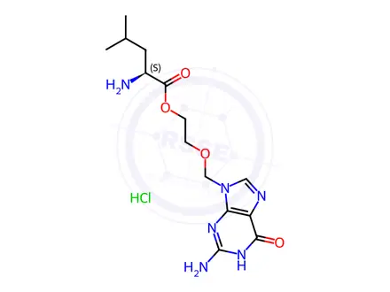 Chemical structure of Acyclovir L-Leucinate