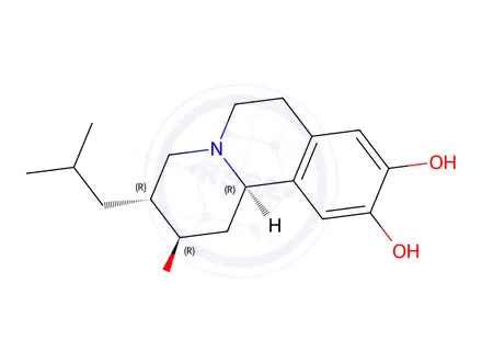 Chemical structure of (2R,3R,11bR)-1,3,4,6,7,11b-Hexahydro-3-(2-methylpropyl)-2H-benzo[a]quinolizine-2,9,10-triol