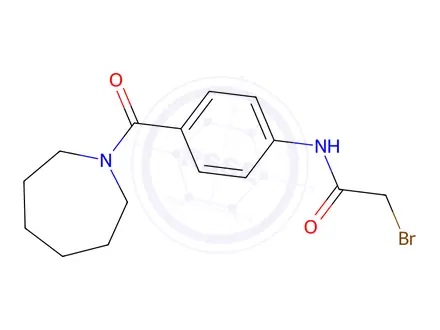 Chemical structure of N-[4-(1-Azepanylcarbonyl)phenyl]-2-bromoacetamide