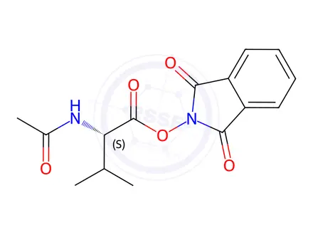 Chemical structure of Valine, N-acetyl-, 1,3-dihydro-1,3-dioxo-2H-isoindol-2-yl ester