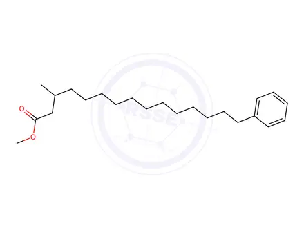 Chemical structure of 3-METHYL-15-PHENYLPENTADECANOIC ACID METHYL ESTER