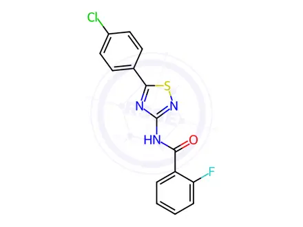 Chemical structure of N-(5-(4-Chlorophenyl)-1,2,4-thiadiazol-3-yl)-2-fluorobenzamide