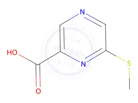 Chemical structure of 6-(methylsulfanyl)pyrazine-2-carboxylic acid