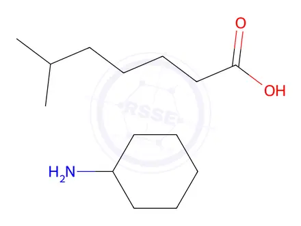Chemical structure of isooctanoic acid, compound with cyclohexylamine (1:1)
