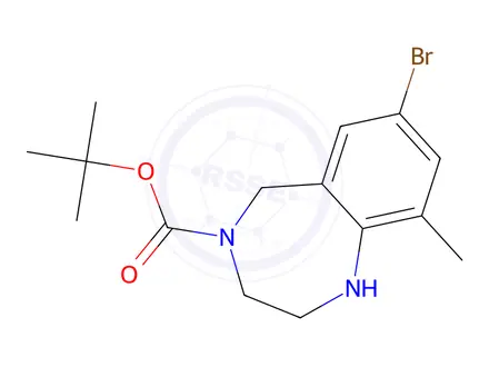 Chemical structure of tert-Butyl 7-bromo-9-methyl-2,3-dihydro-1H-benzo[e][1,4]diazepine-4(5H)-carboxylate