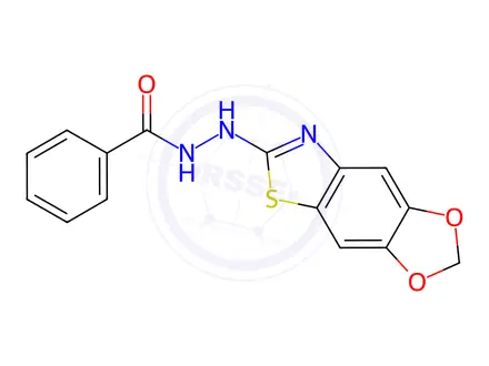 Chemical structure of N'-([1,3]Dioxolo[4',5':4,5]benzo[1,2-d]thiazol-6-yl)benzohydrazide