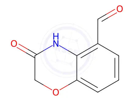 Chemical structure of 3-oxo-3,4-dihydro-2H-1,4-benzoxazine-5-carbalde hyde