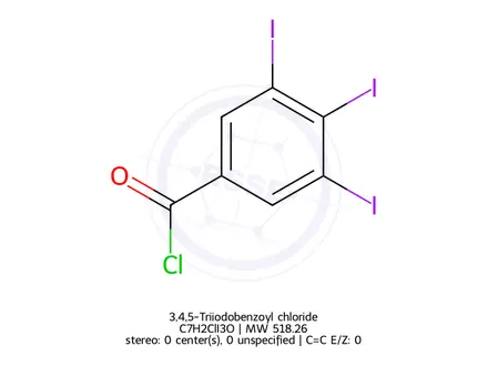 Chemical structure of 3,4,5-Triiodobenzoyl chloride