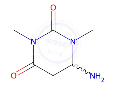Chemical structure of 6-aminodihydro-1,3-dimethyl-2,4(1H,3H)-pyrimidinedione