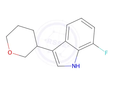 Chemical structure of 7-Fluoro-3-(tetrahydro-2h-pyran-3-yl)-1h-indole