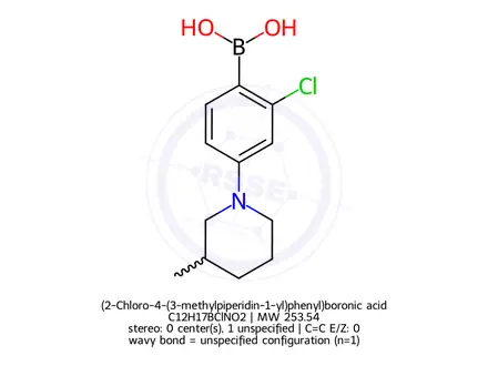 Chemical structure of (2-Chloro-4-(3-methylpiperidin-1-yl)phenyl)boronic acid