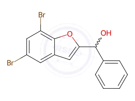 Chemical structure of (5,7-Dibromo-1-benzofuran-2-yl)(phenyl)methanol