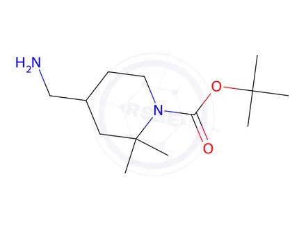 Chemical structure of Tert-butyl 4-(aminomethyl)-2,2-dimethylpiperidine-1-carboxylate