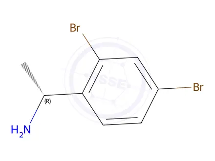 Chemical structure of (R)-1-(2,4-dibromophenyl)ethan-1-amine