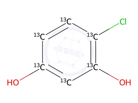 Chemical structure of 4-Chloro Resorcinol-13C6