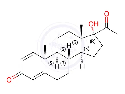 Chemical structure of 17-Hydroxypregna-1,4-diene-3,20-dione