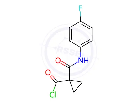 Chemical structure of 1-((4-Fluorophenyl)carbamoyl)cyclopropanecarbonyl chloride