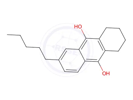 Chemical structure of 6-Pentyl-1,2,3,4-tetrahydroanthracene-9,10-diol