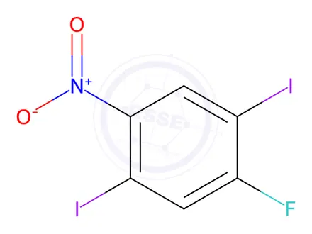 Chemical structure of 1-Fluoro-2,5-diiodo-4-nitro-benzene
