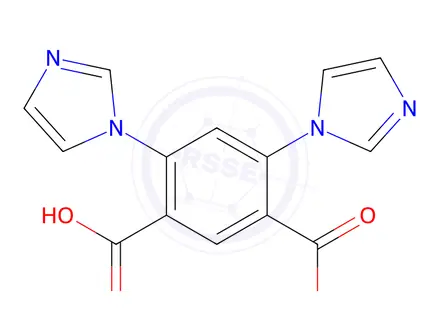 Chemical structure of 1,3-Benzenedicarboxylic acid, 4,6-di-1H-imidazol-1-yl-