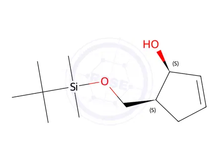 Chemical structure of (1S,5S)-5-({[tert-butyl(diMethyl)silyl]oxy}Methyl)cyclopent-2-en-1-ol