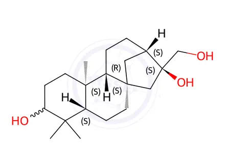 Chemical structure of ent-Kaurane-3,16,17-triol