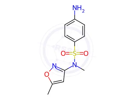 Chemical structure of 4-Amino-N-methyl-N-(5-methyl-1,2-oxazol-3-yl)benzenesulfonamide