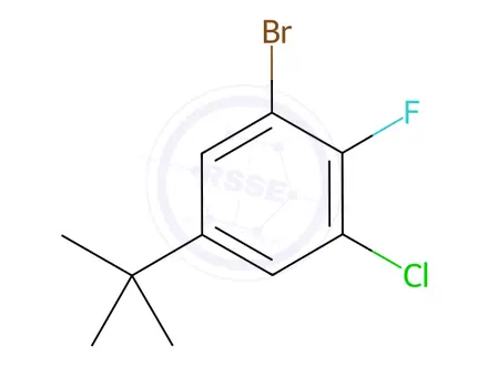 Chemical structure of Benzene, 1-bromo-3-chloro-5-(1,1-dimethylethyl)-2-fluoro-